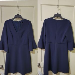 Banana Republic Navy blue bell sleeve fot and flare dres